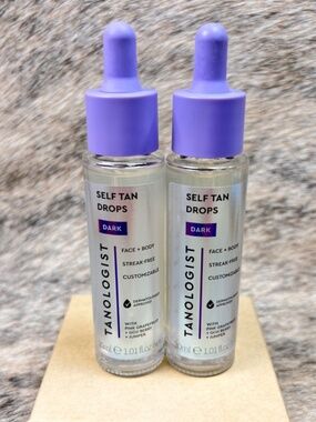 Tanologist Face + Body Self Tanning Drops Dark 1.01 oz Bundle of 2